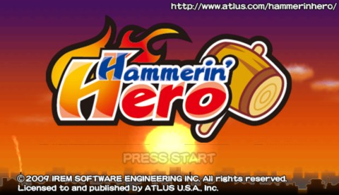 Hammerin' Hero title screen for PSP